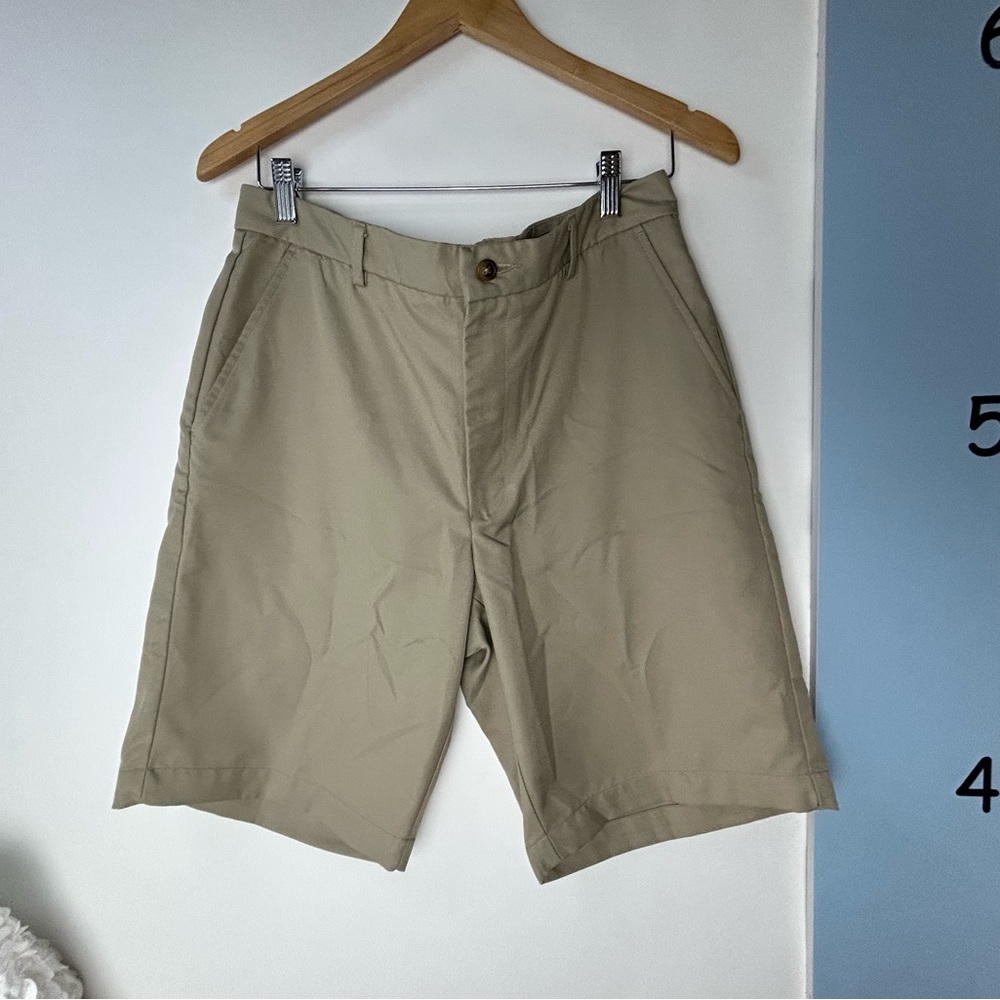 Greg Norman Golf Shorts Beige Flat Front Men's 34